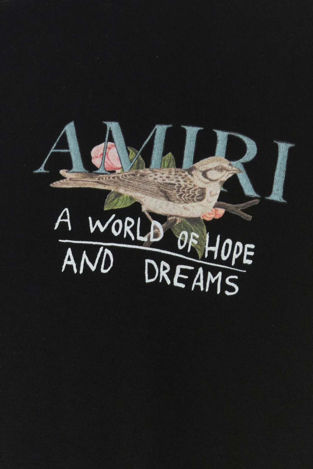 Amiri Black cotton oversize men t-shirt Hope and dreams os tee