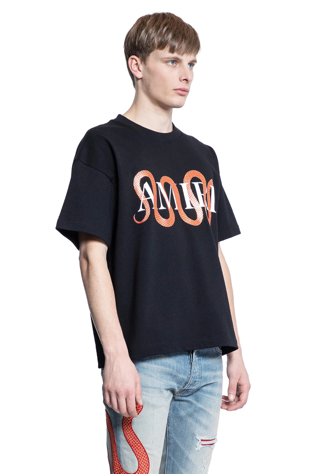 Amiri snake tee Cotton T-Shirt Black for men