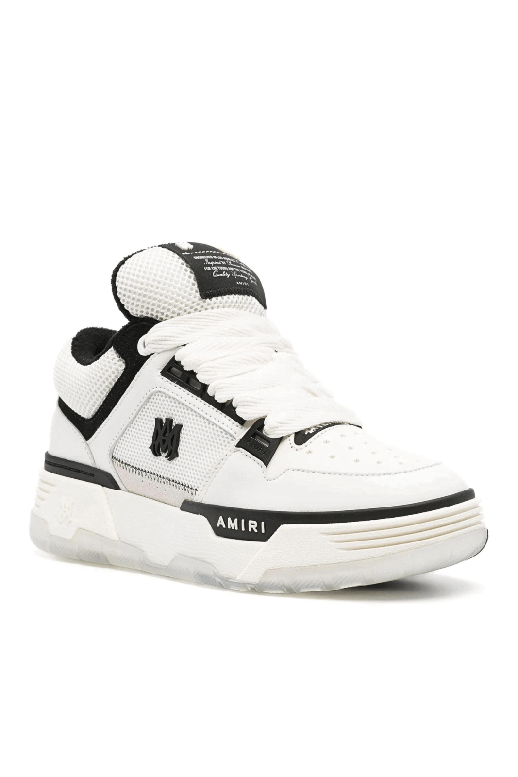 Amiri MA-1 Logo Plaque Lace-Up Sneakers White Black