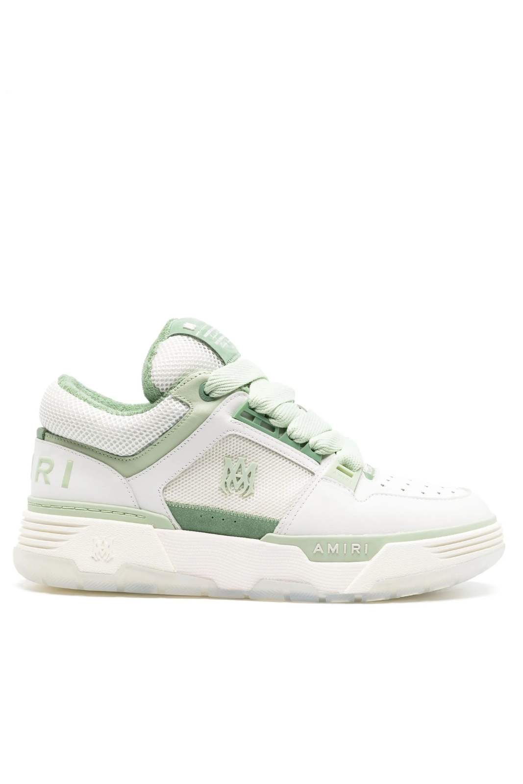 Amiri MA-1 panelled leather men sneakers white green