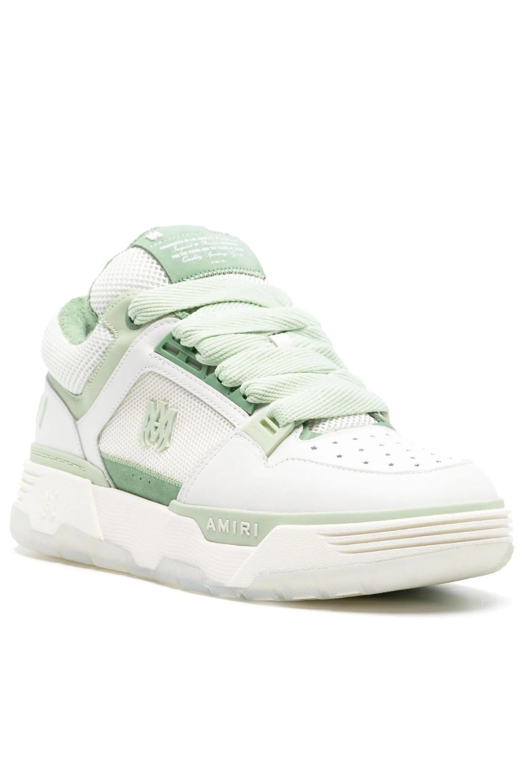 Amiri MA-1 panelled leather men sneakers white green