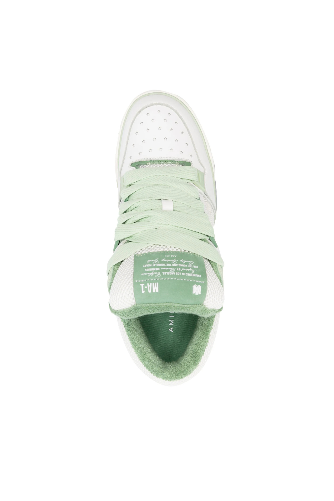 Amiri MA-1 panelled leather men sneakers white green