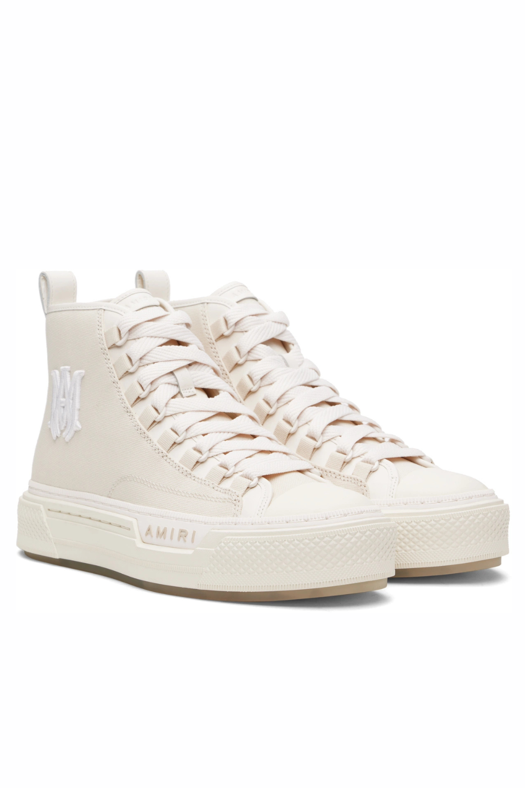 Amiri Court leather-trimmed sneakers Beige