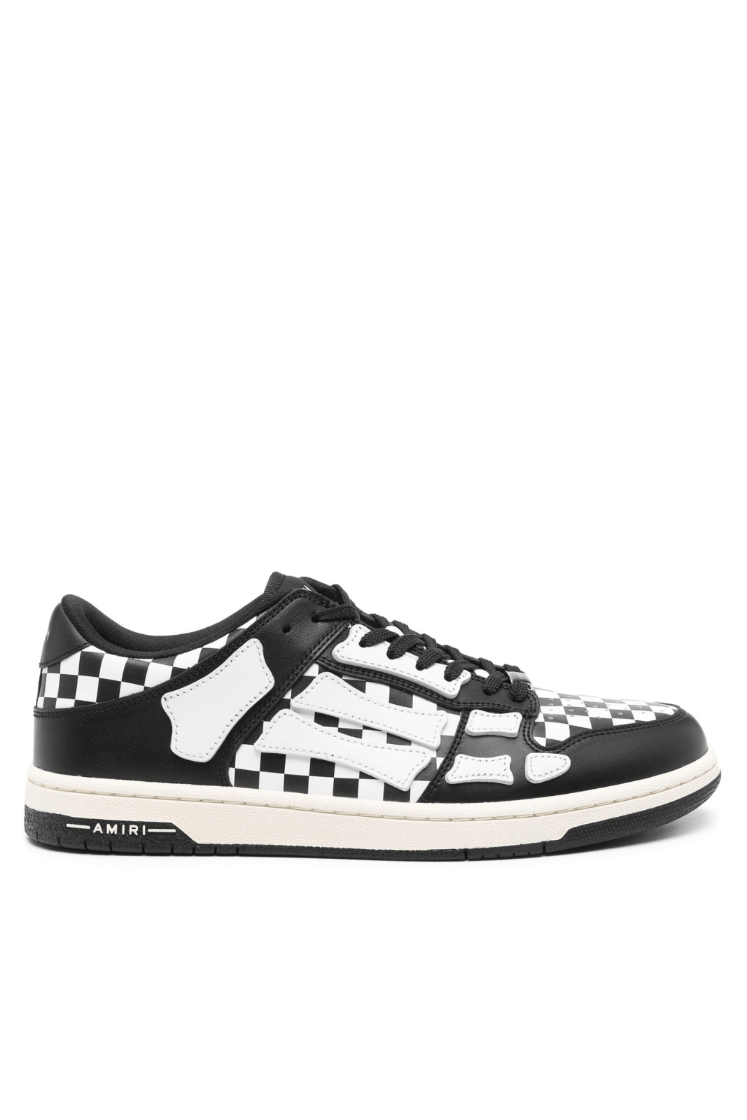 Amiri Skel Top Low check-pattern men sneakers Black White