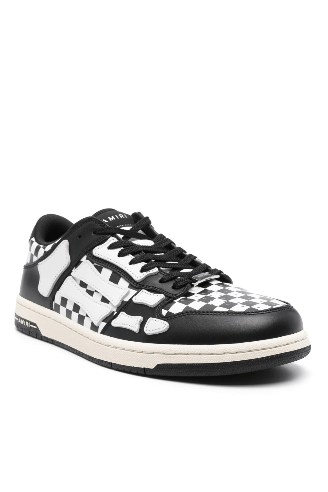 Amiri Skel Top Low check-pattern men sneakers Black White