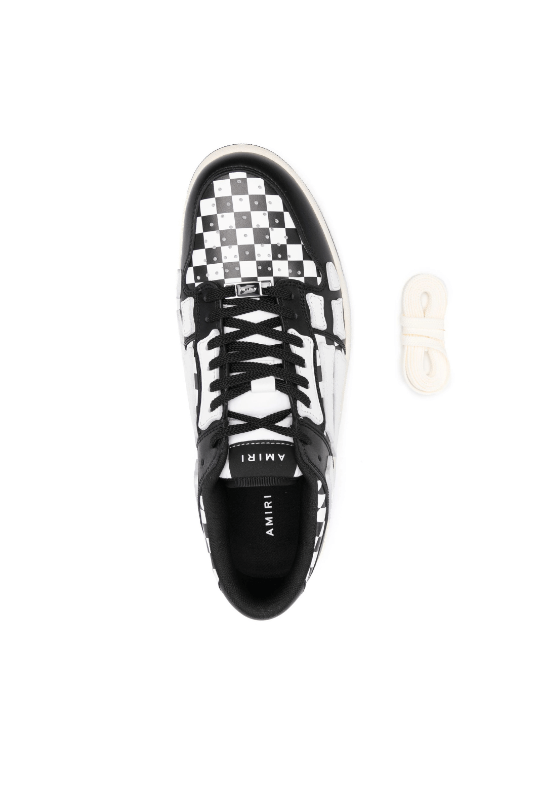 Amiri Skel Top Low check-pattern men sneakers Black White