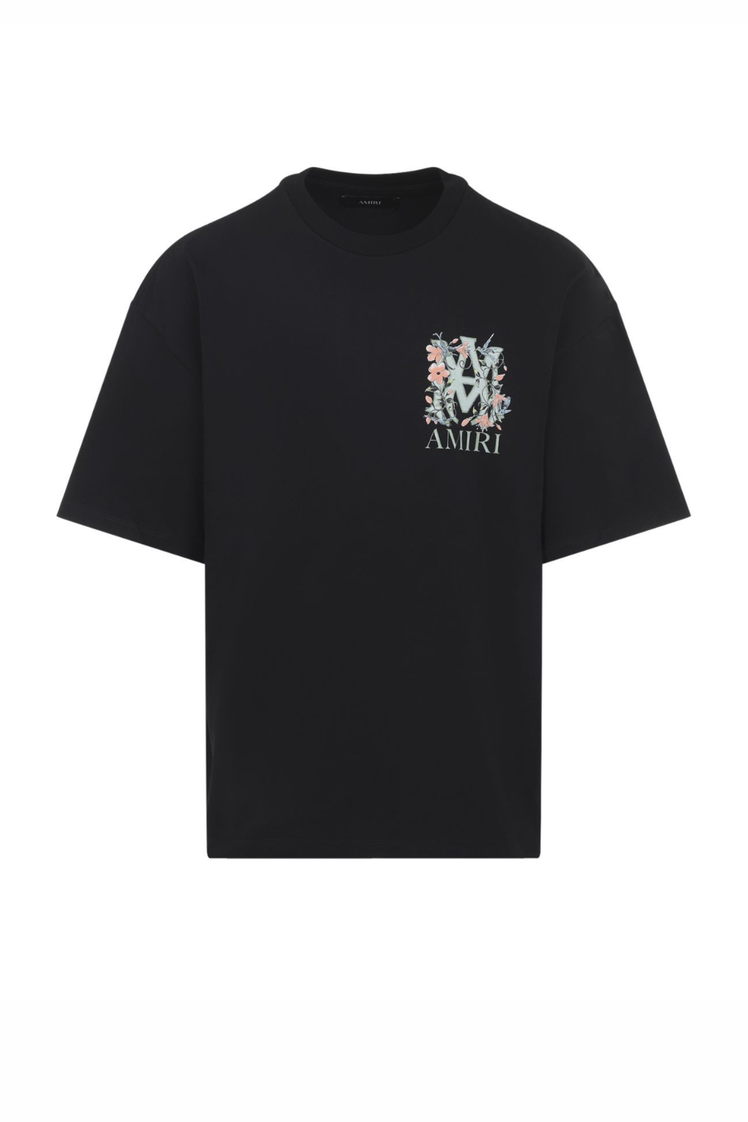Amiri Black cotton oversize men t-shirt Ma Floral Os Tee