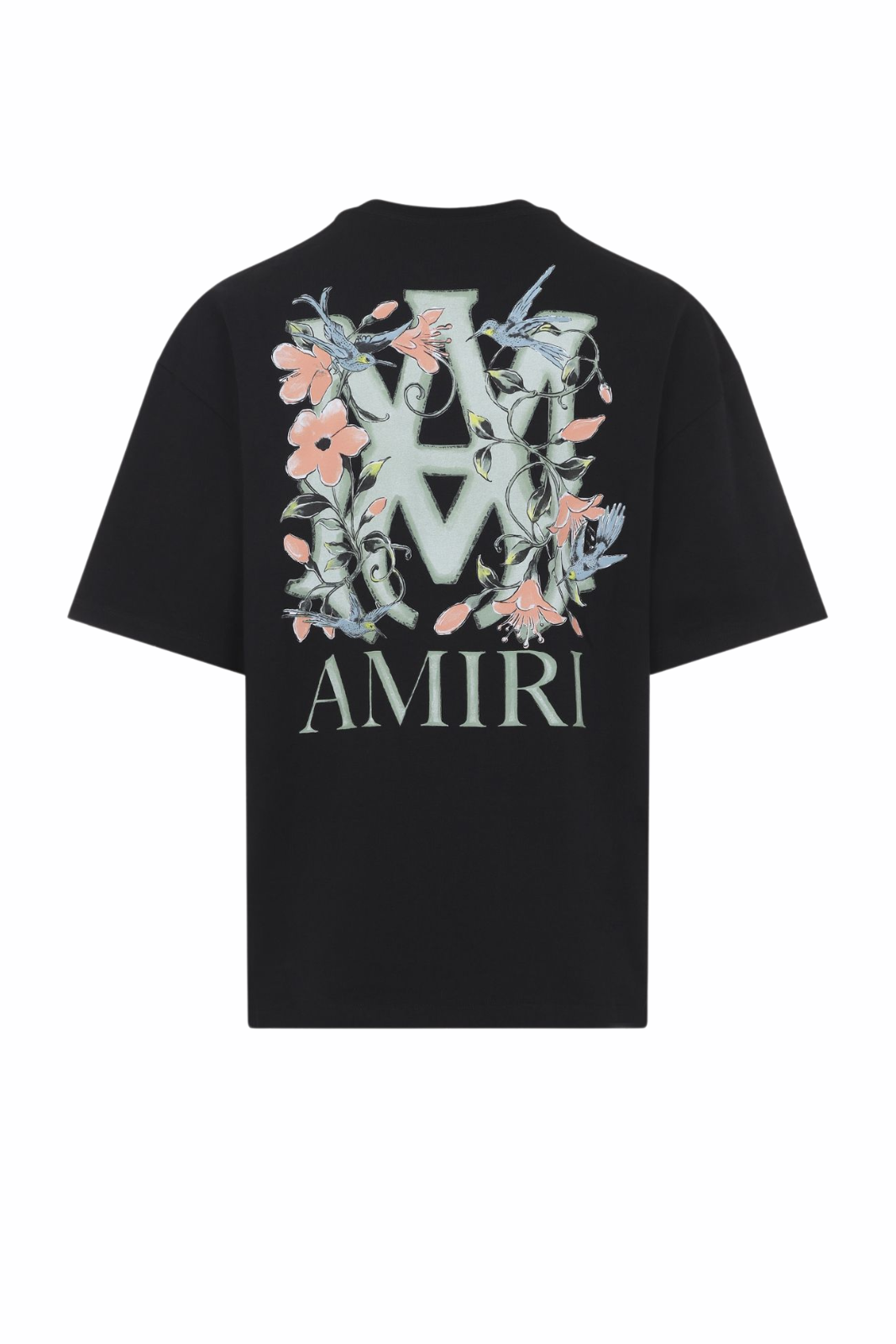 Amiri Black cotton oversize men t-shirt Ma Floral Os Tee