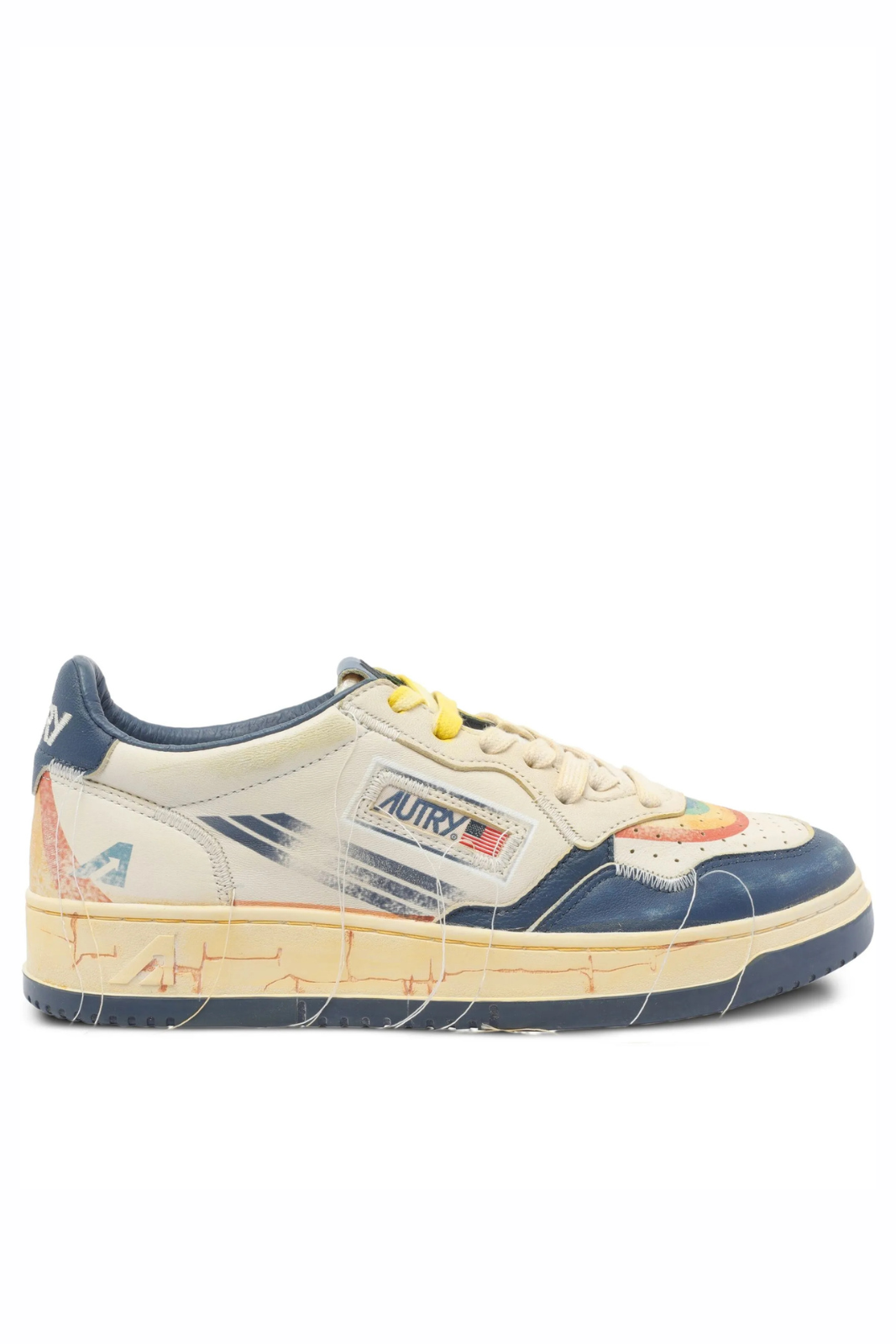 Autry rainbow-detail low-top sneakers bej si albastru