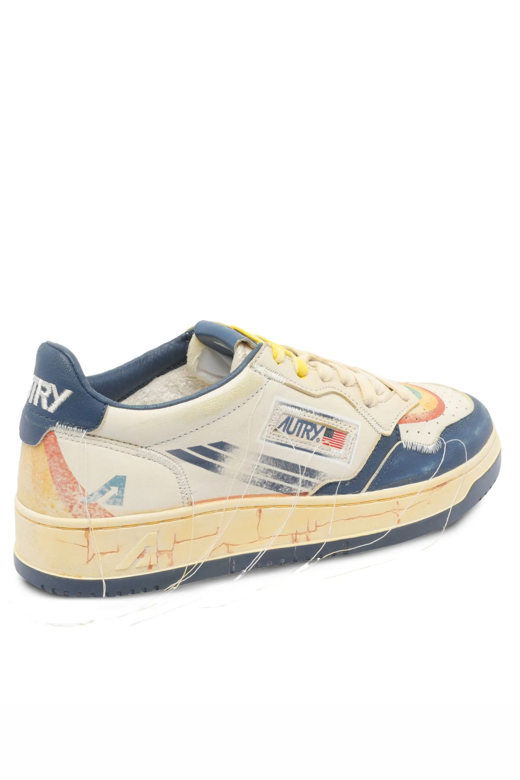 Autry rainbow-detail low-top sneakers bej si albastru