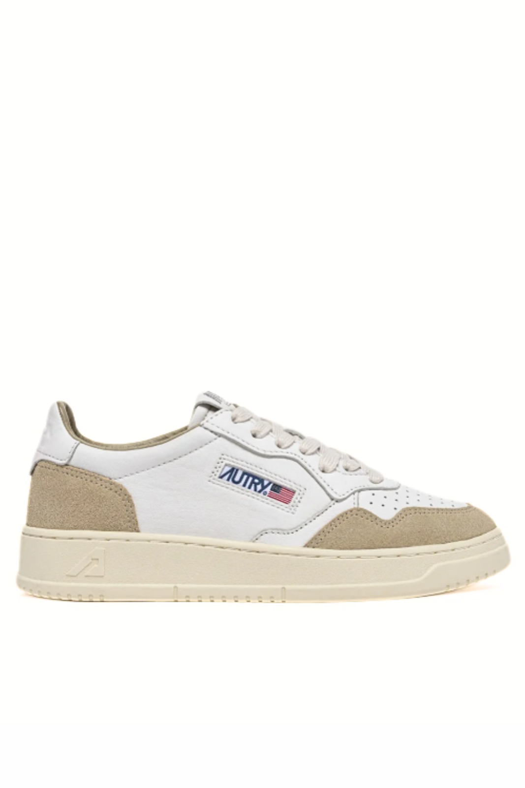 Autry Medalist Low Sneakers in White Leather and Sponge Suede