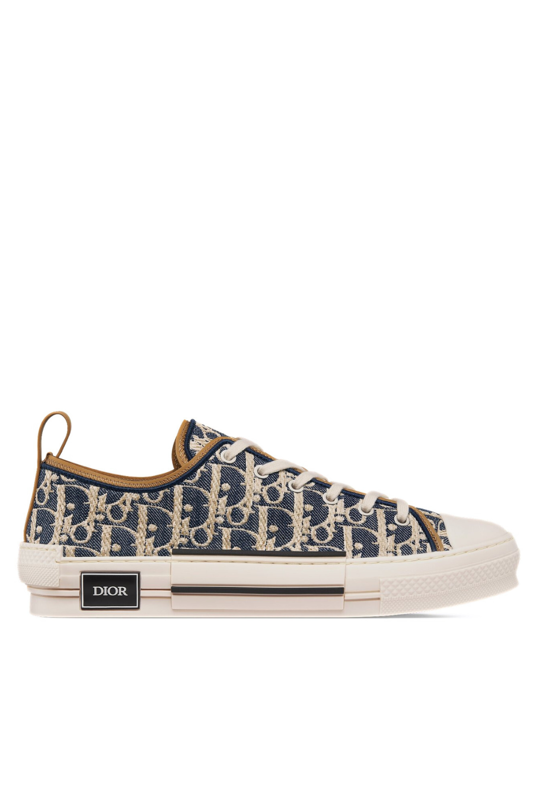 Dior B23 League Low-Top Sneaker Blue and Beige Raffia Effect Oblique Denim