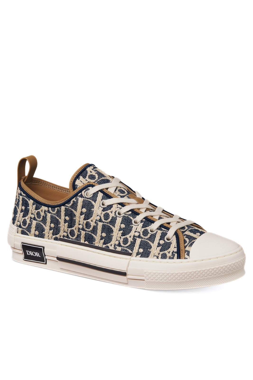 Dior B23 League Low-Top Sneaker Blue and Beige Raffia Effect Oblique Denim for men