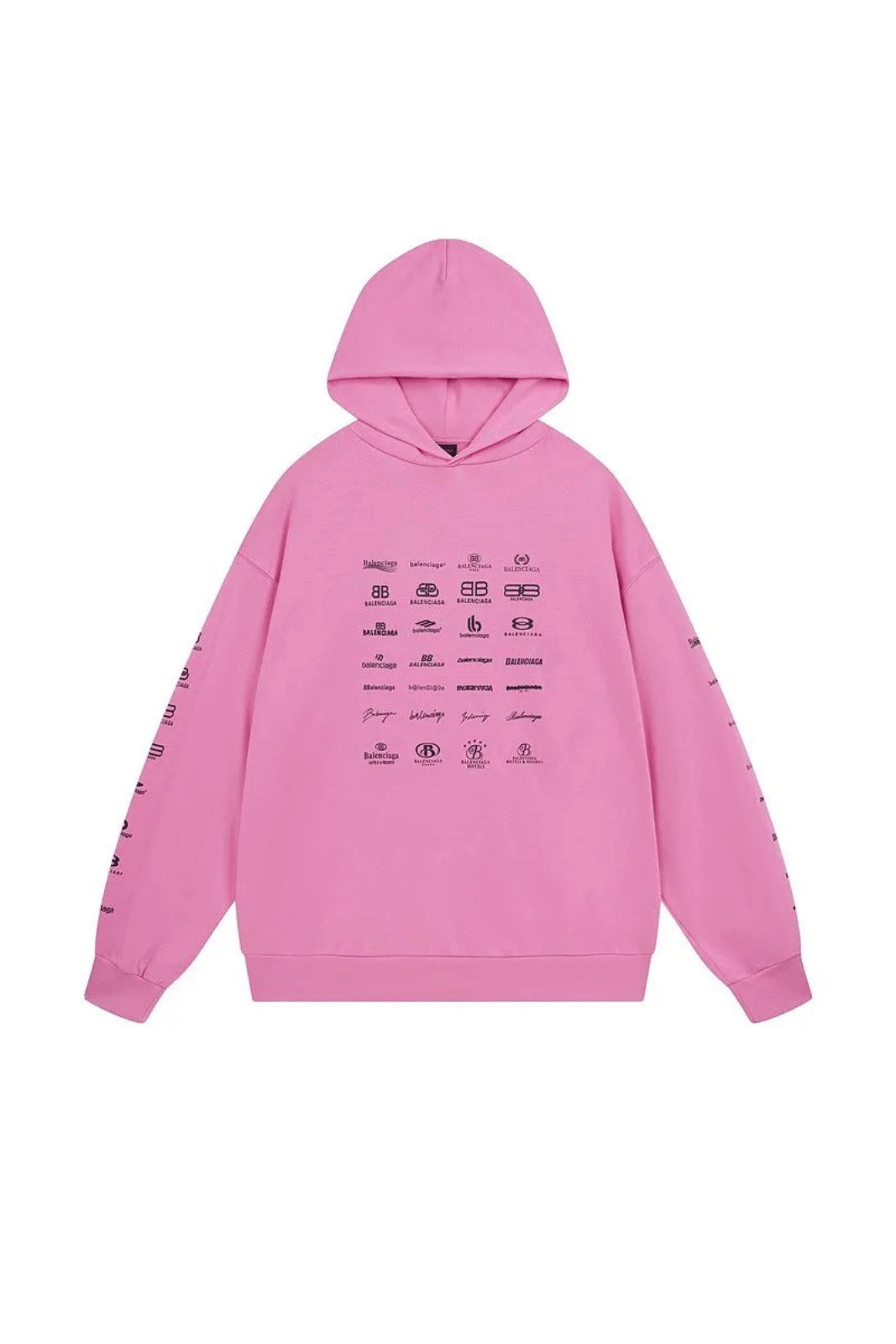 Balenciaga 2022 Multi Logo pink Hoodie