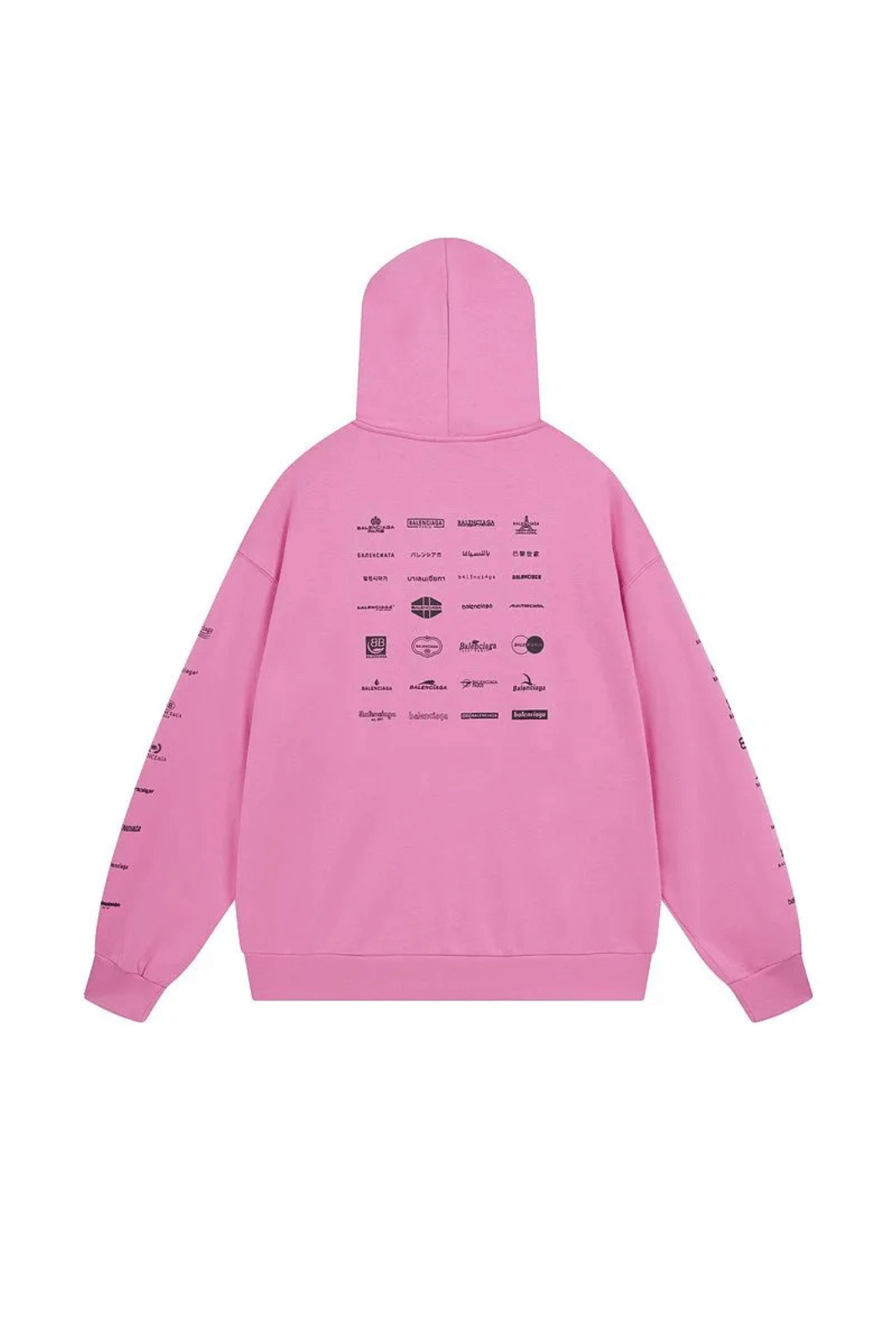 Balenciaga 2022 Multi Logo pink Hoodie