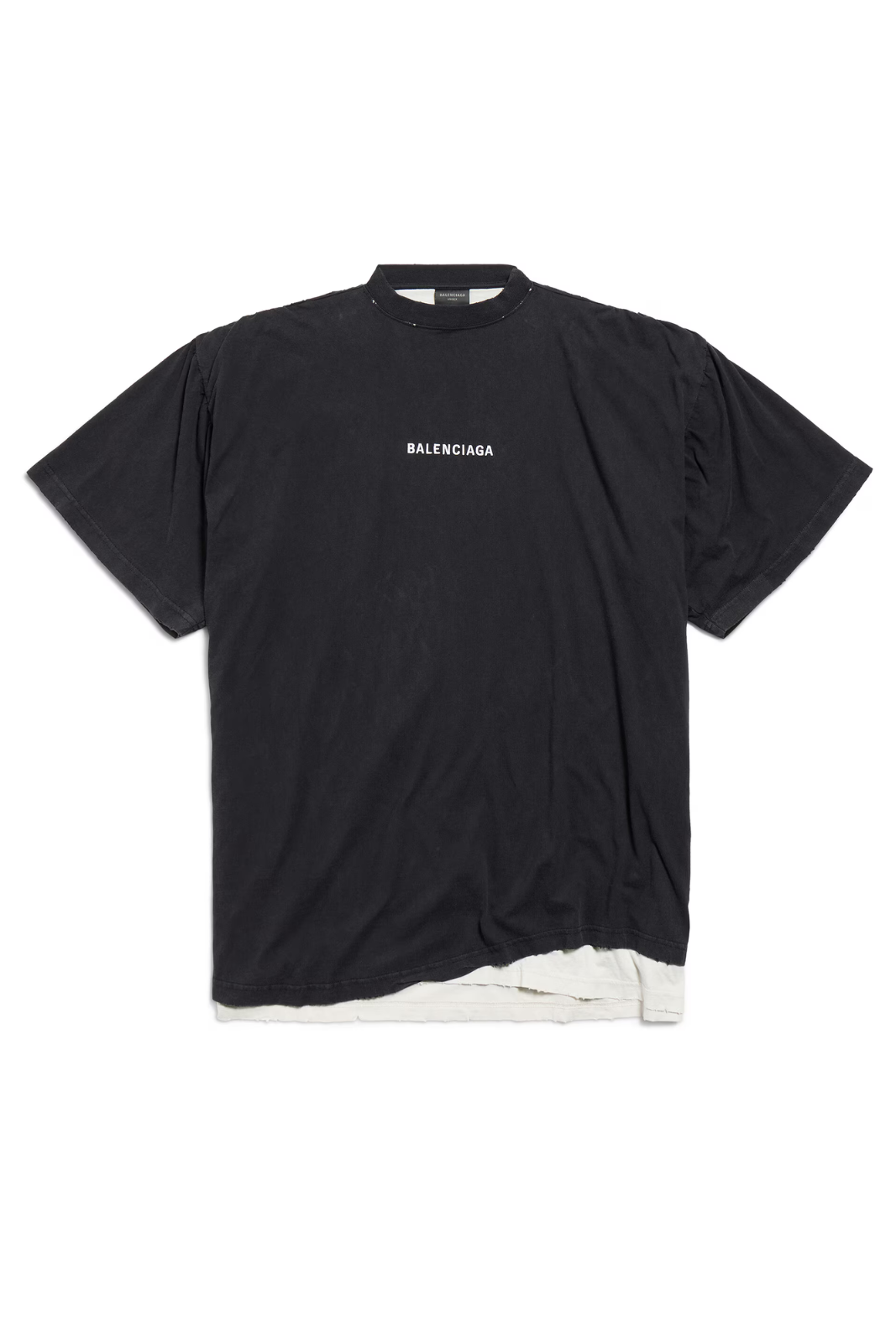Balenciaga Back Double T-Shirt in faded black dry jersey