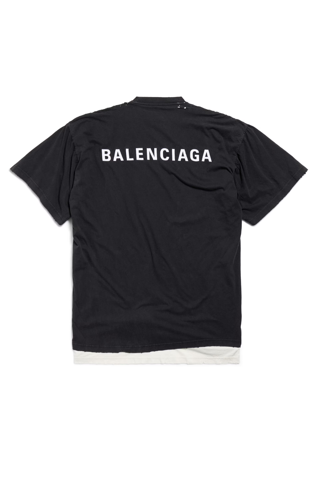 Balenciaga Back Double T-Shirt in faded black dry jersey