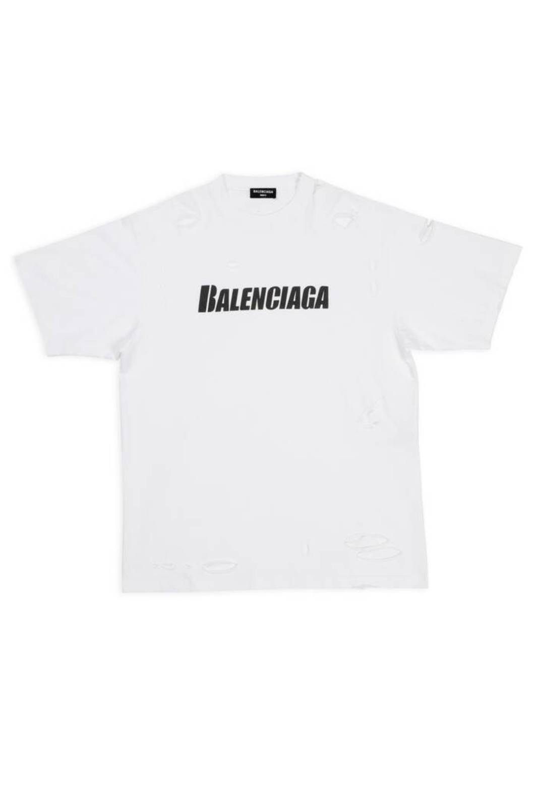 Balenciaga Destroyed Unisex Oversized T-shirt Boxy Fit in White