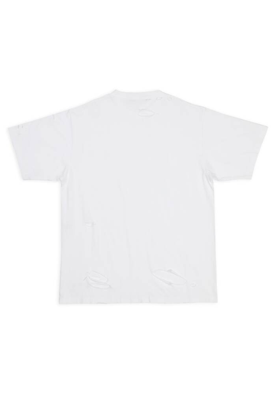 Balenciaga Destroyed Unisex Oversized T-shirt Boxy Fit in White