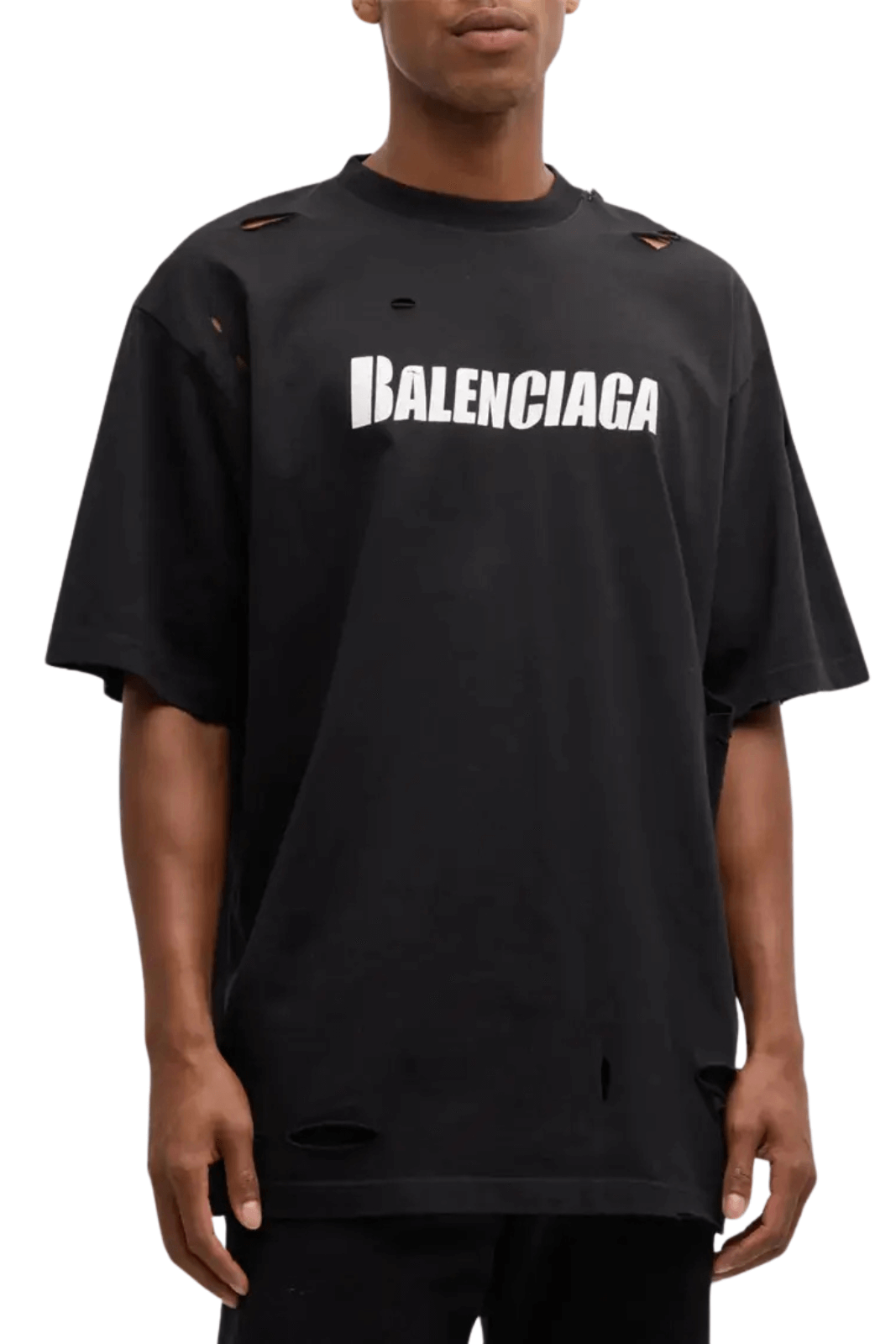 Balenciaga Destroyed T-Shirt Boxy Fit in Black