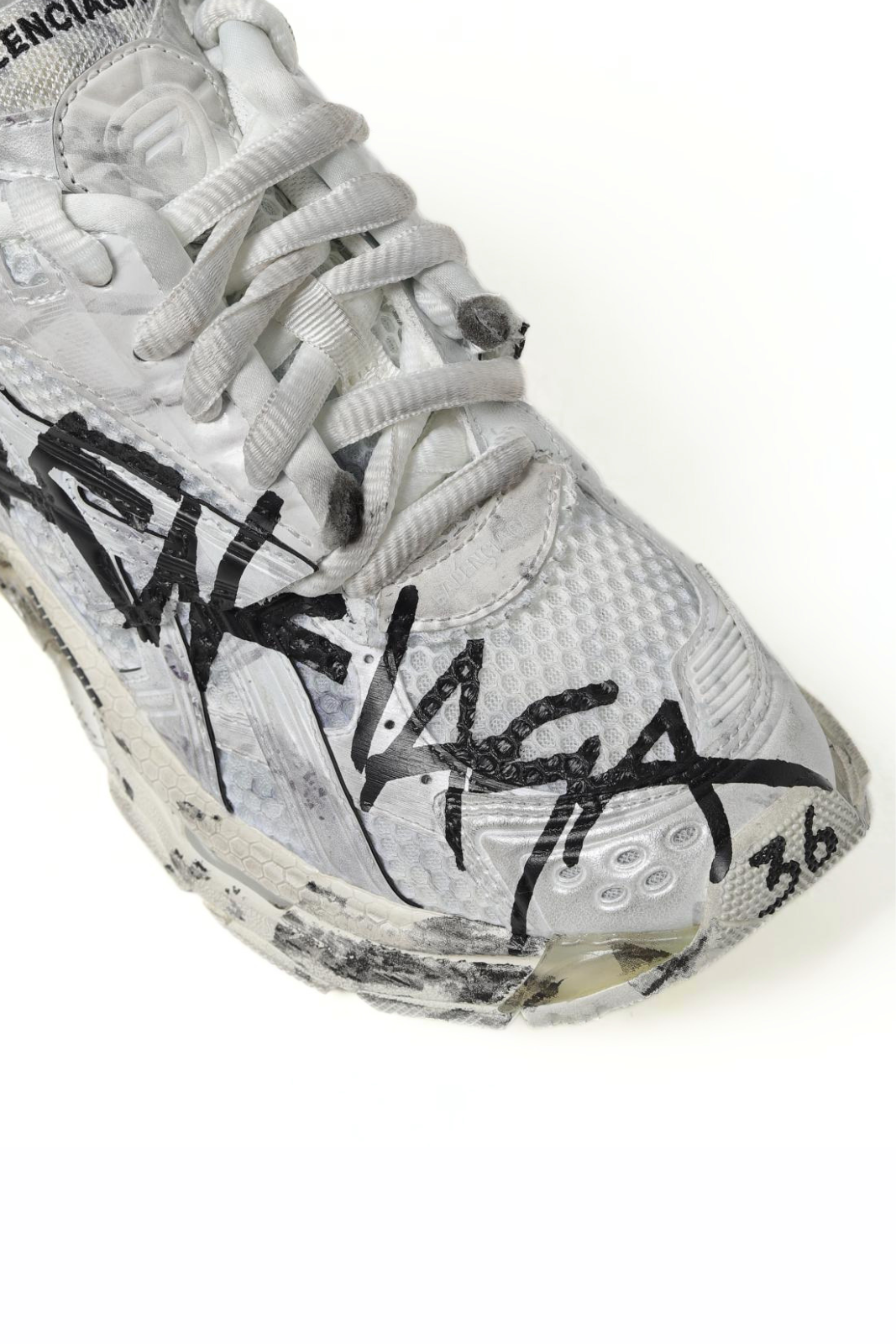 Balenciaga Graffiti Runner sneakers in used mesh and rubber