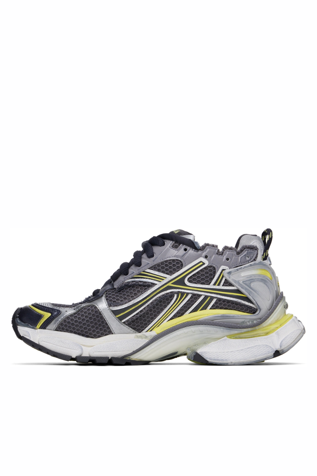 Balenciaga Gray & Yellow Runner Sneakers