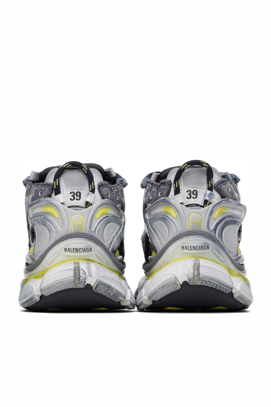 Balenciaga Gray & Yellow Runner Sneakers