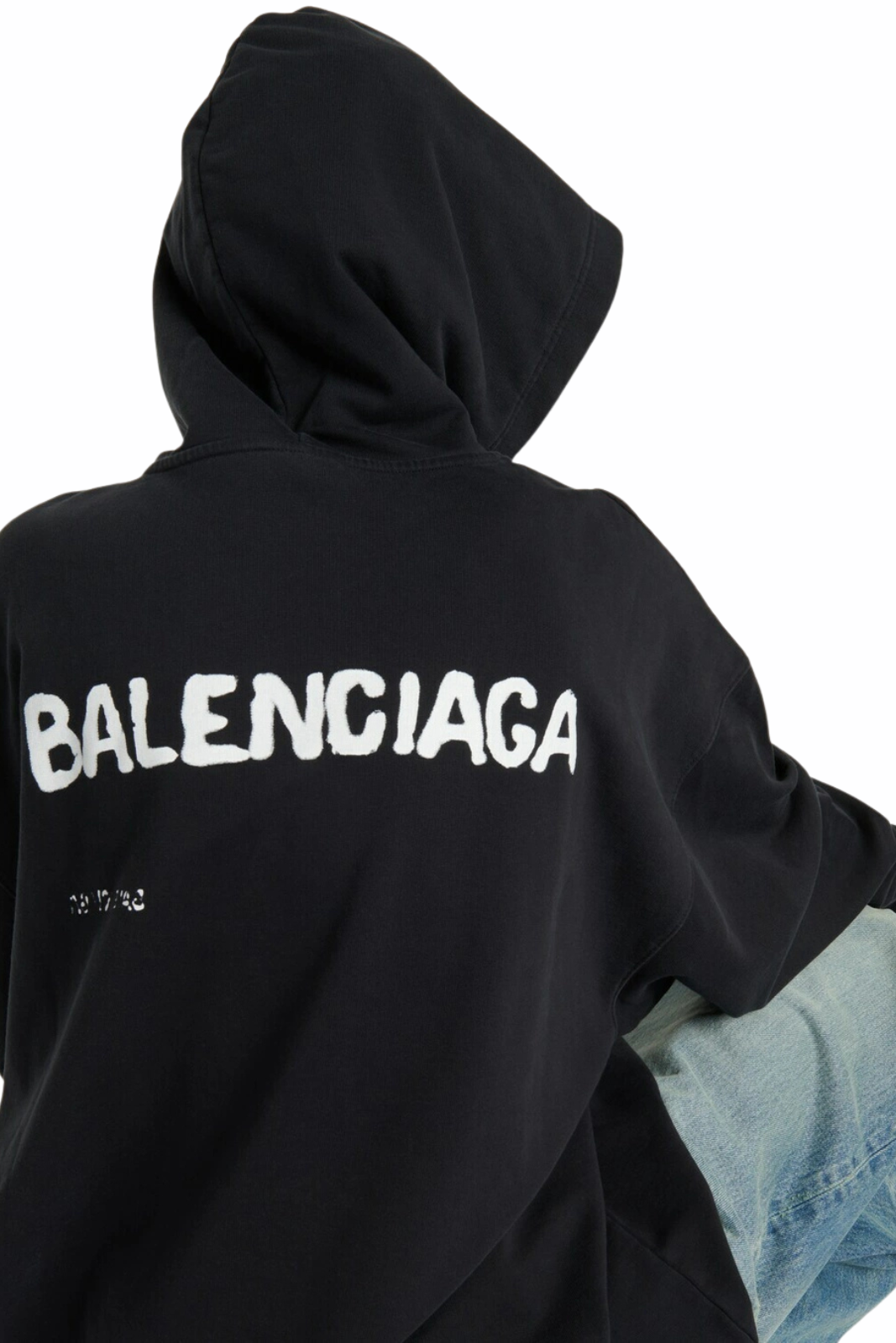 Balenciaga Hand Drawn Logo Hoodied Sweatshirt Black unisex