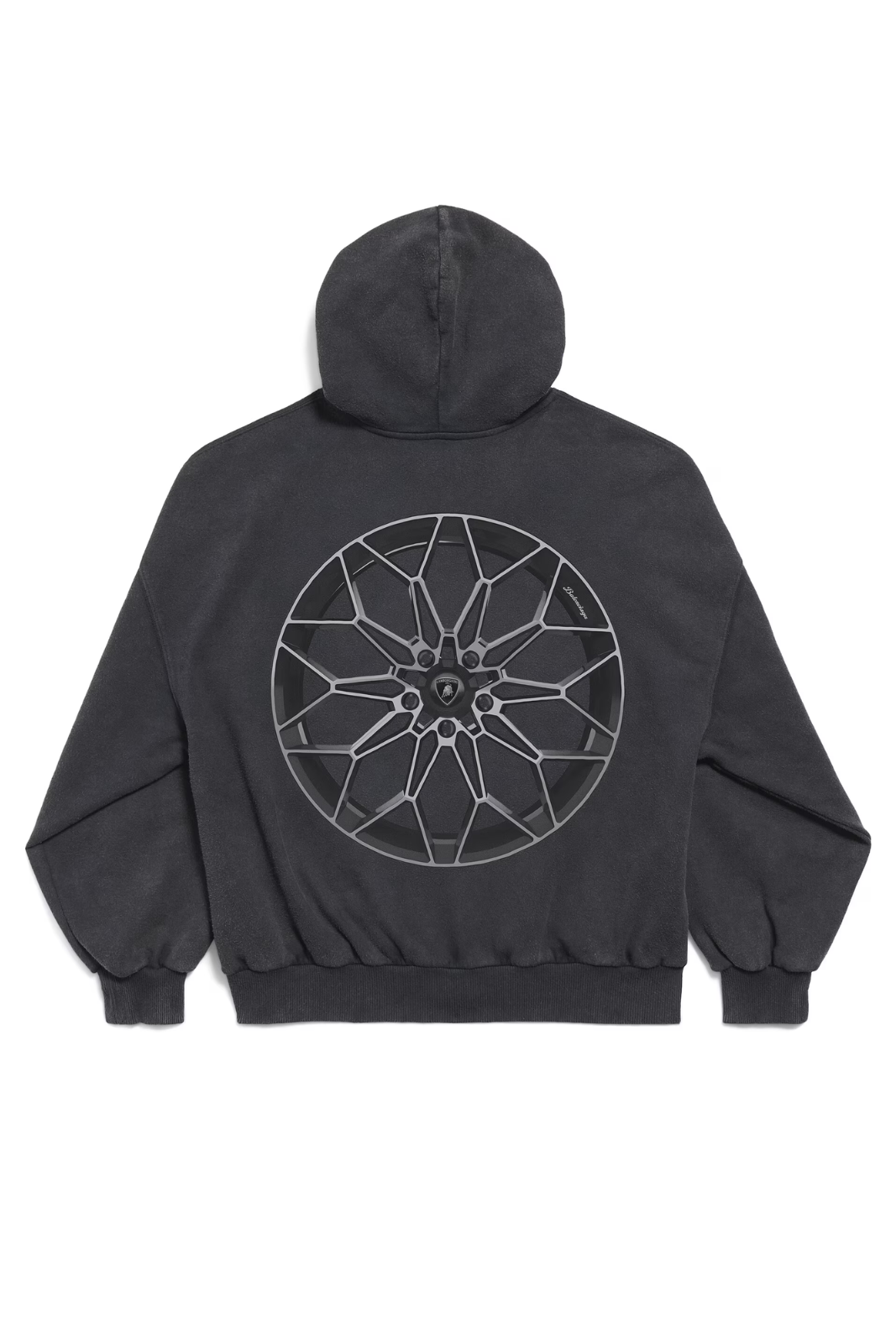 Balenciaga I Automobili Lamborghini Zip-Up Hoodie Small Fit in faded black dry fleece