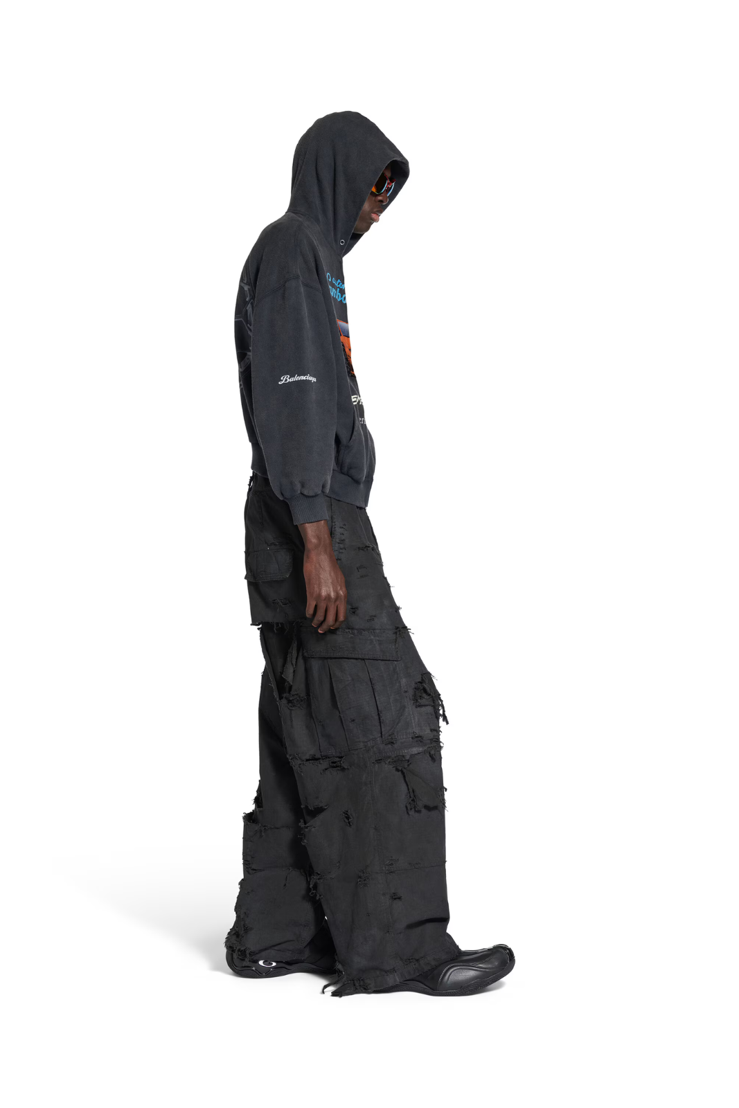 Balenciaga I Automobili Lamborghini Zip-Up Hoodie Small Fit in faded black dry fleece
