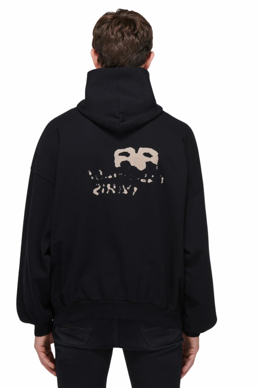 Balenciaga Logo cotton jersey hoodie Black