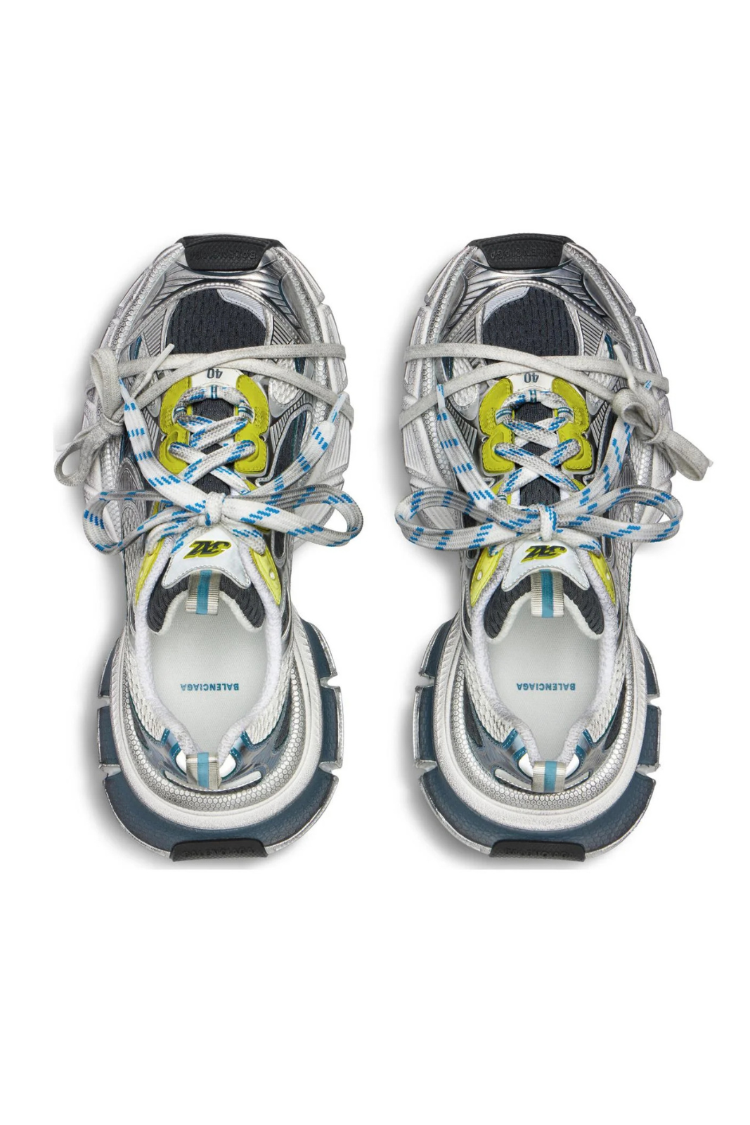 Balenciaga 3XL Sneakers White Blue Yellow Mesh