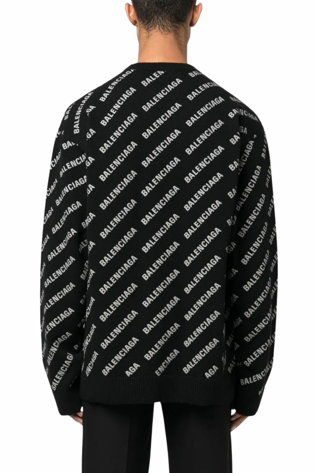 Balenciaga Men's Allover-Logo Wool Sweater