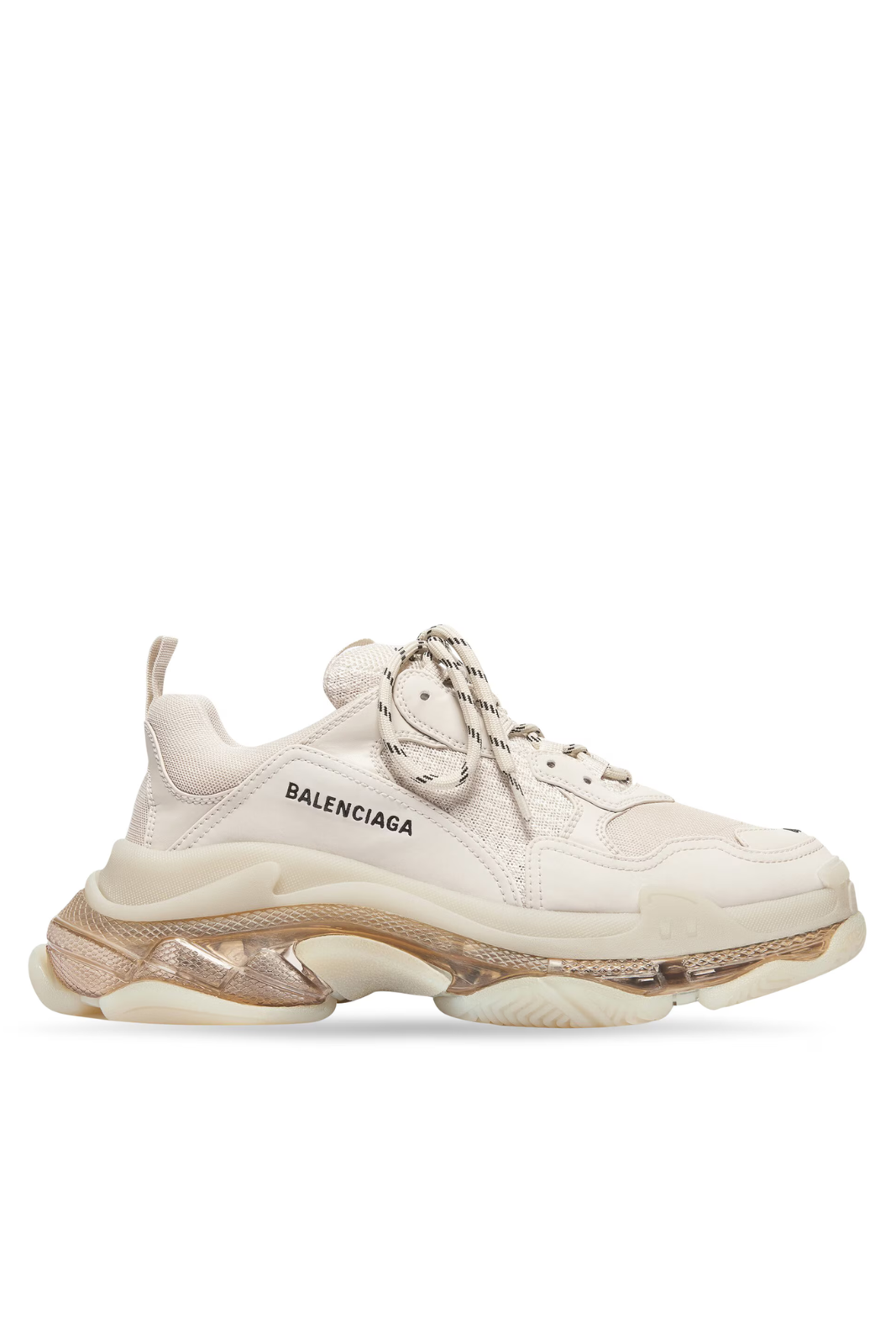 Balenciaga Men's Triple S Clear Sole Trainers in Beige