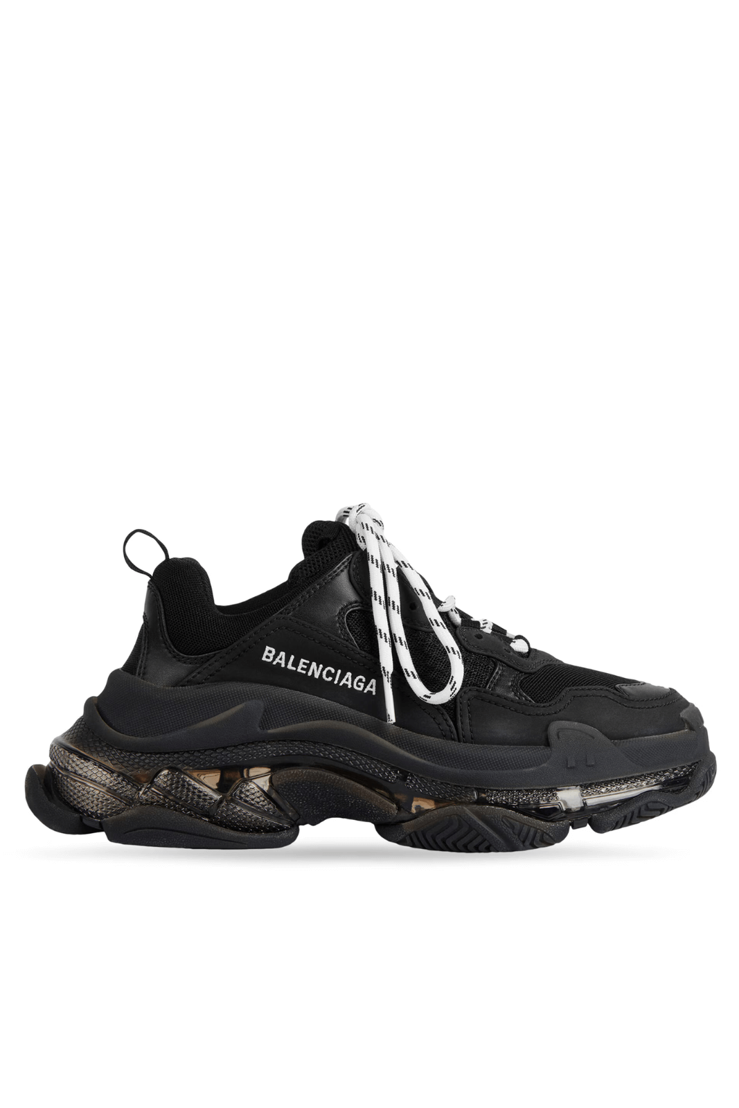 Balenciaga Men's Triple S Clear Sole Trainers in Black