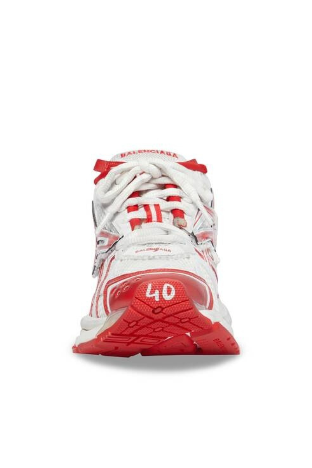 Balenciaga Men's Runner Sneaker in White Red