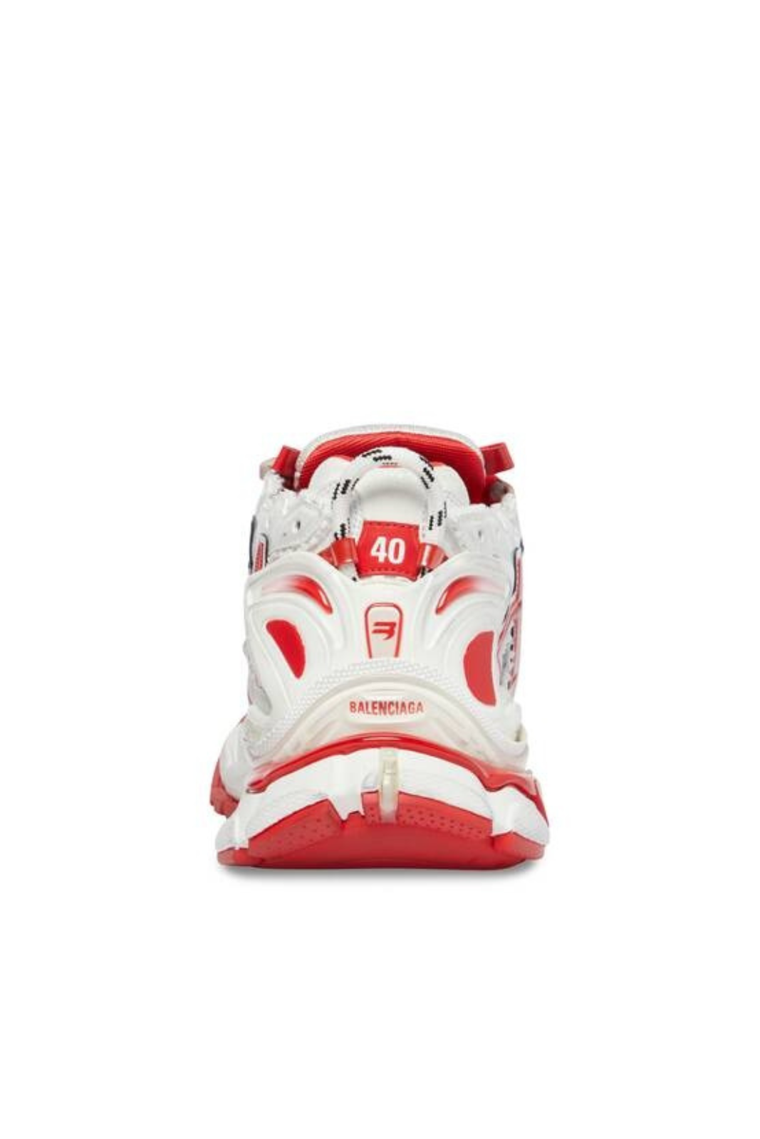 Balenciaga Men's Runner Sneaker in White Red