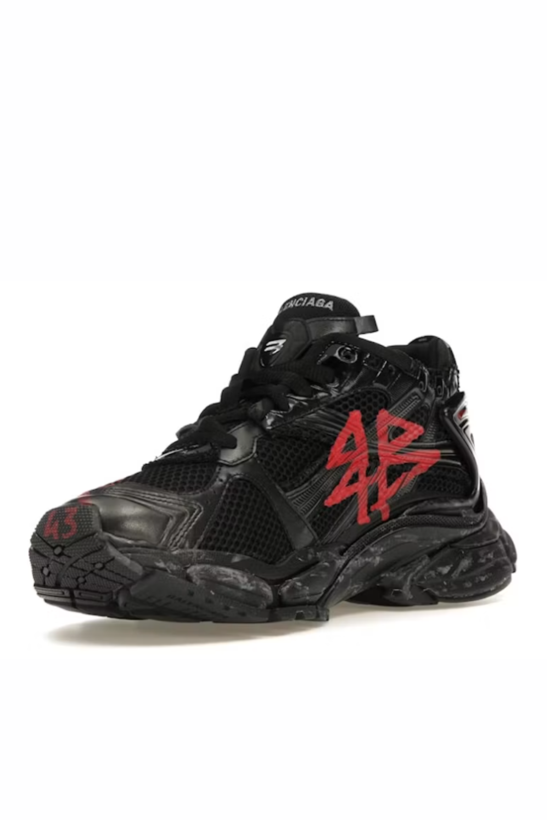 Balenciaga Runner Sneaker Graffiti Black Red 2023