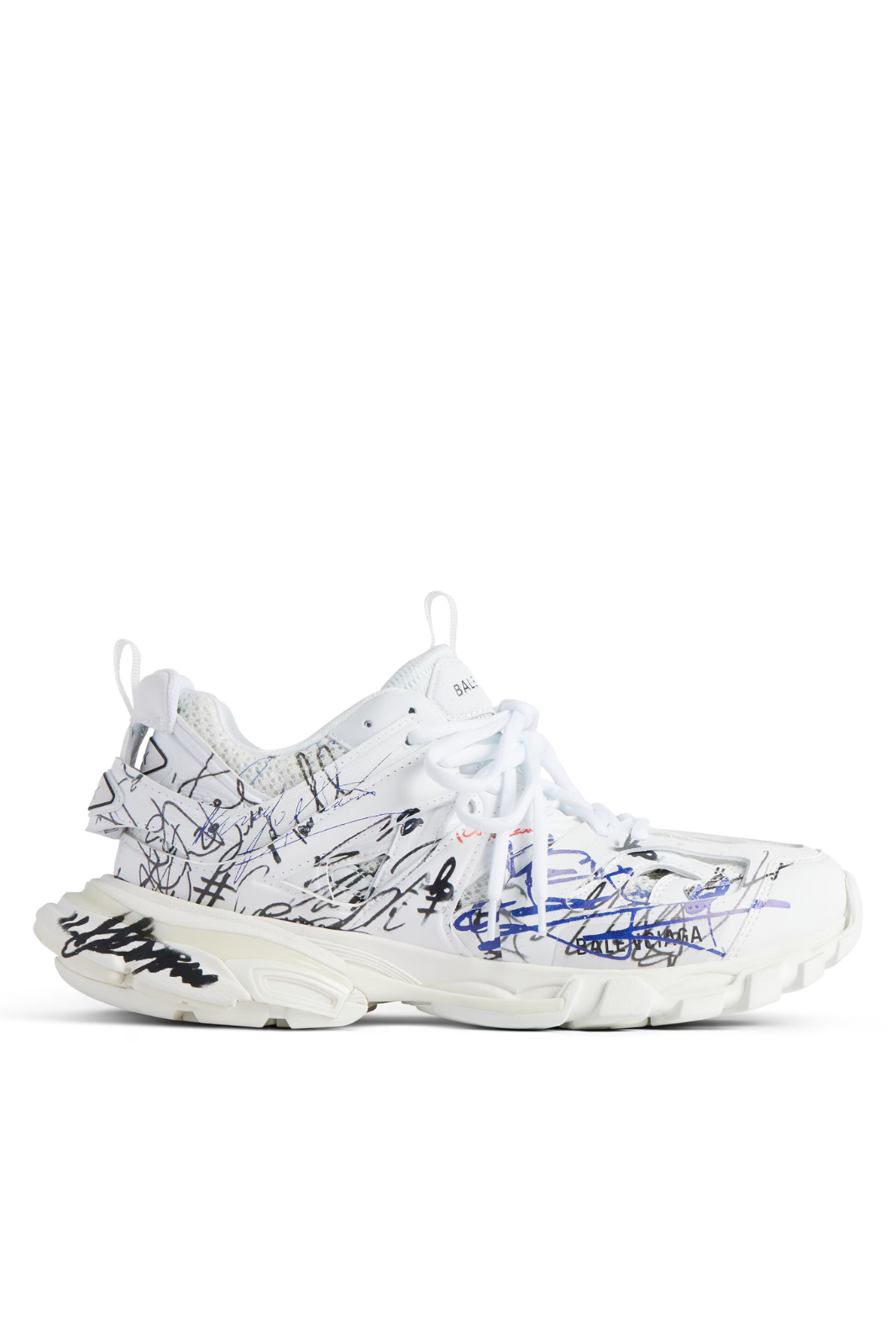 Balenciaga Track Autographe Trainers in white, black, blue and red