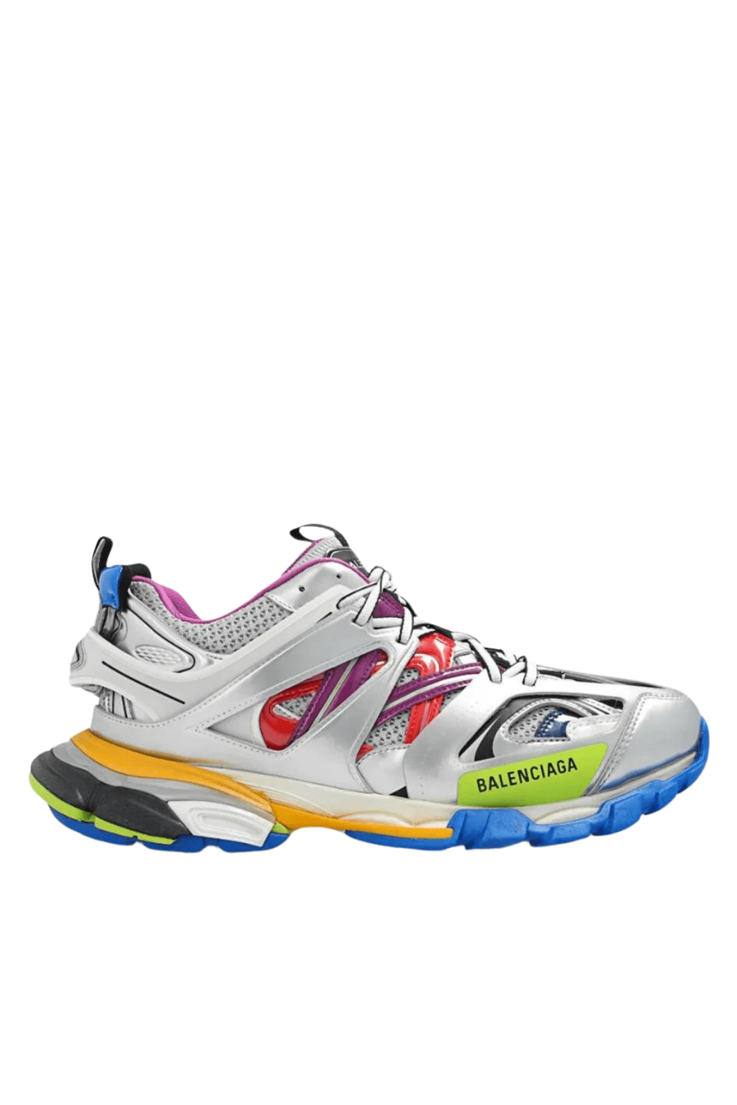 Balenciaga Track Mesh Laced Multicolor / Metal Silver Sneakers