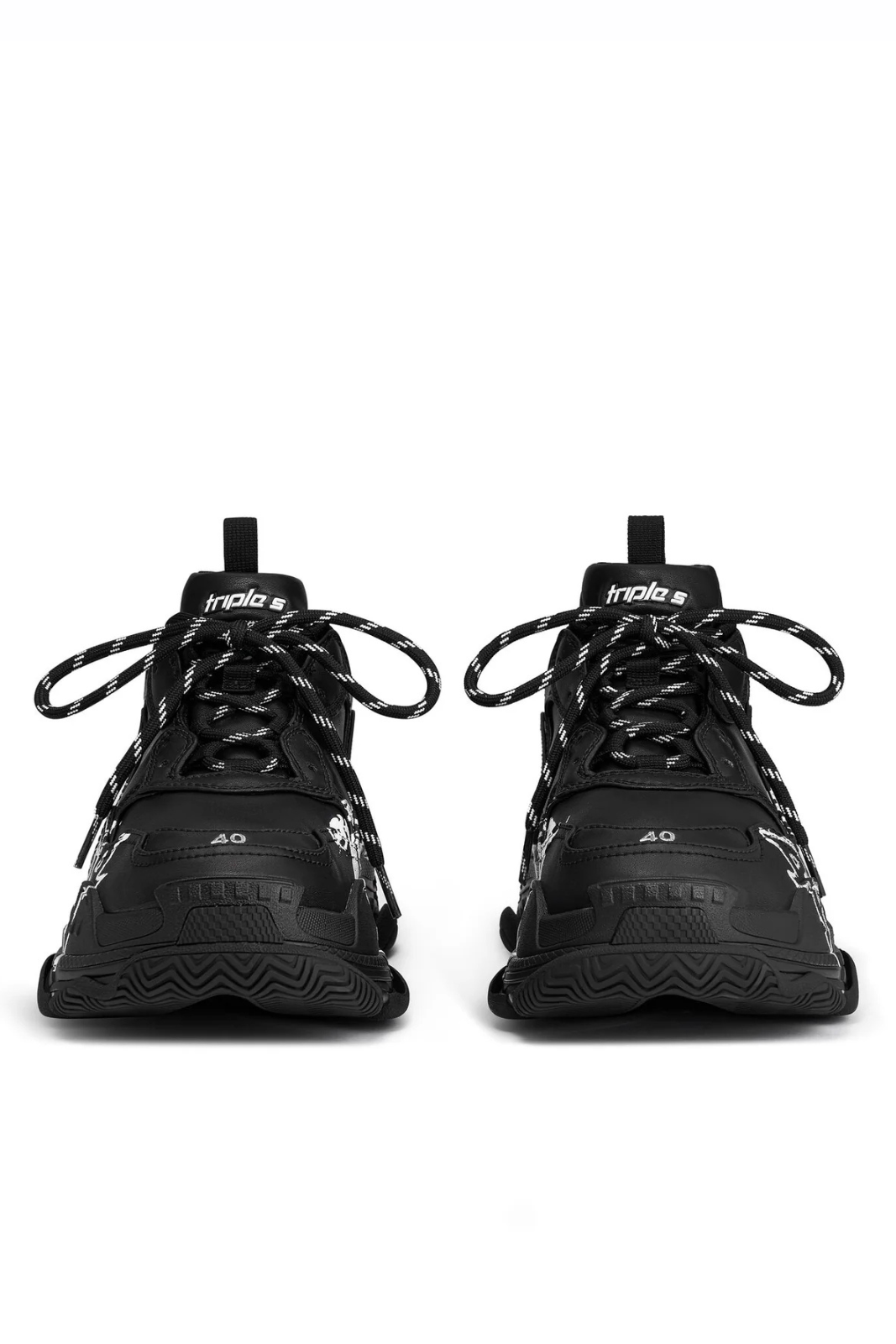 Balenciaga Triple S Diy Metal Black White