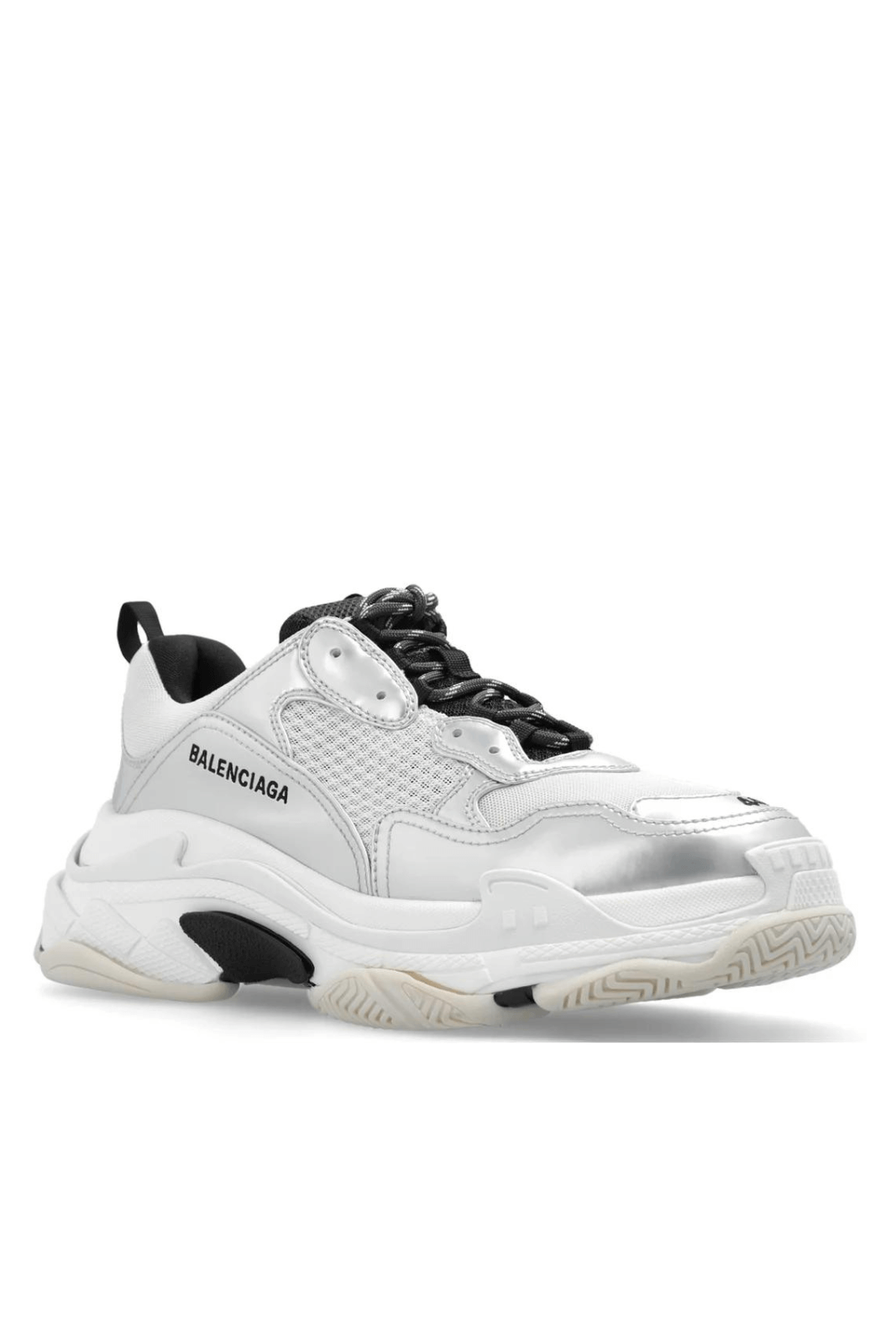 Balenciaga Triple S Lace-Up Sneakers Grey Metallize