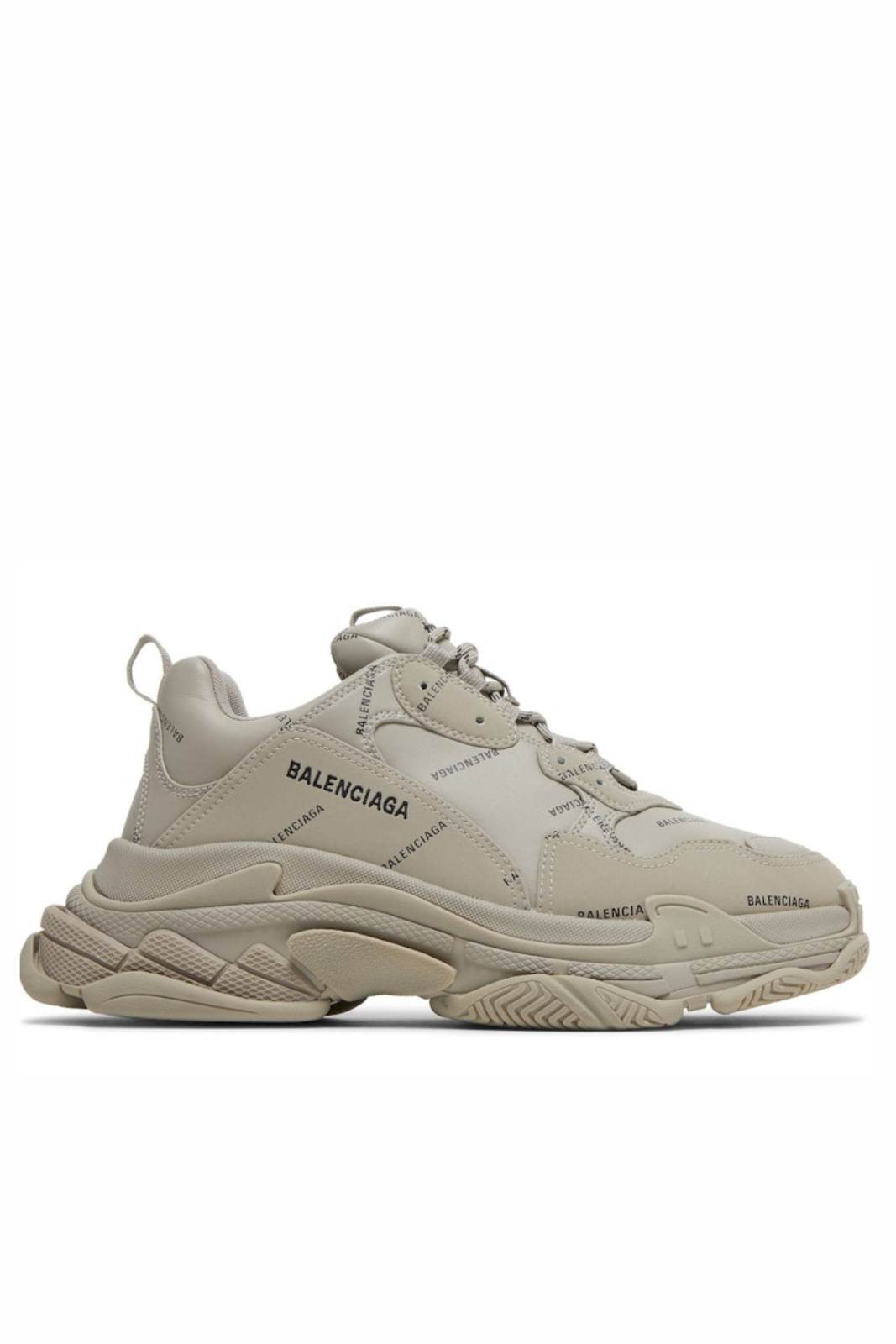 Balenciaga Allover Logo Triple S Light Beige man Sneakers