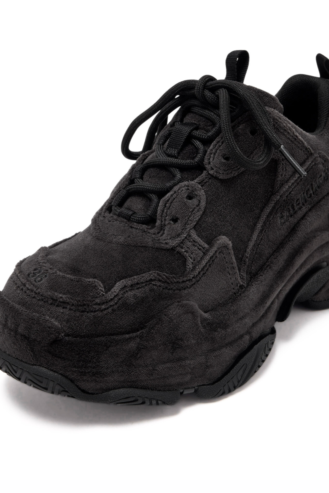 Balenciaga Women's Triple S sneakers Black Velvet