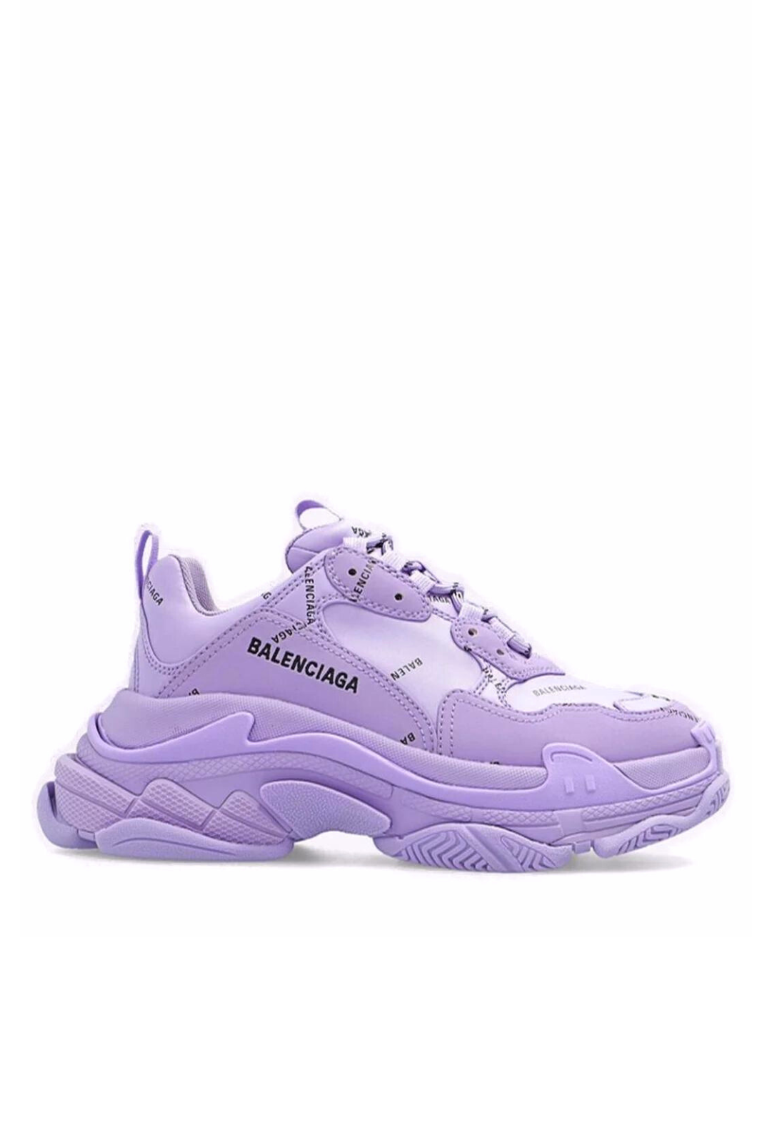 Balenciaga Triple S Sneakers Purple Allover Logo