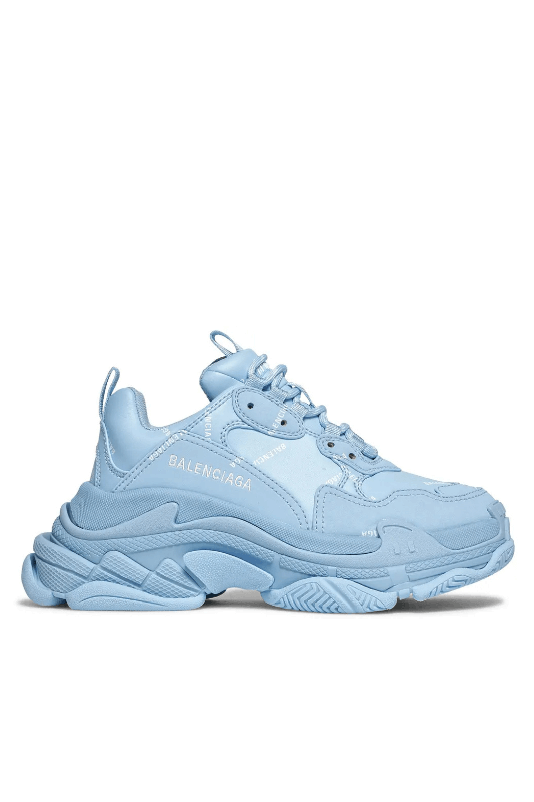 Balenciaga Wmns Triple S Sneaker Allover Logo - Light Blue