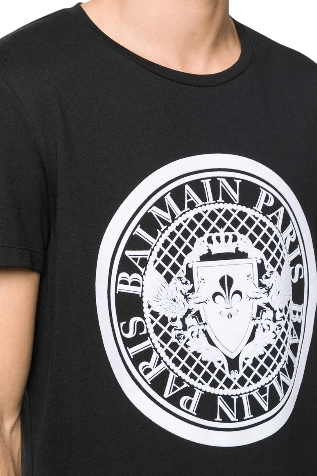 Balmain flocked coin T-shirt  slim fit black