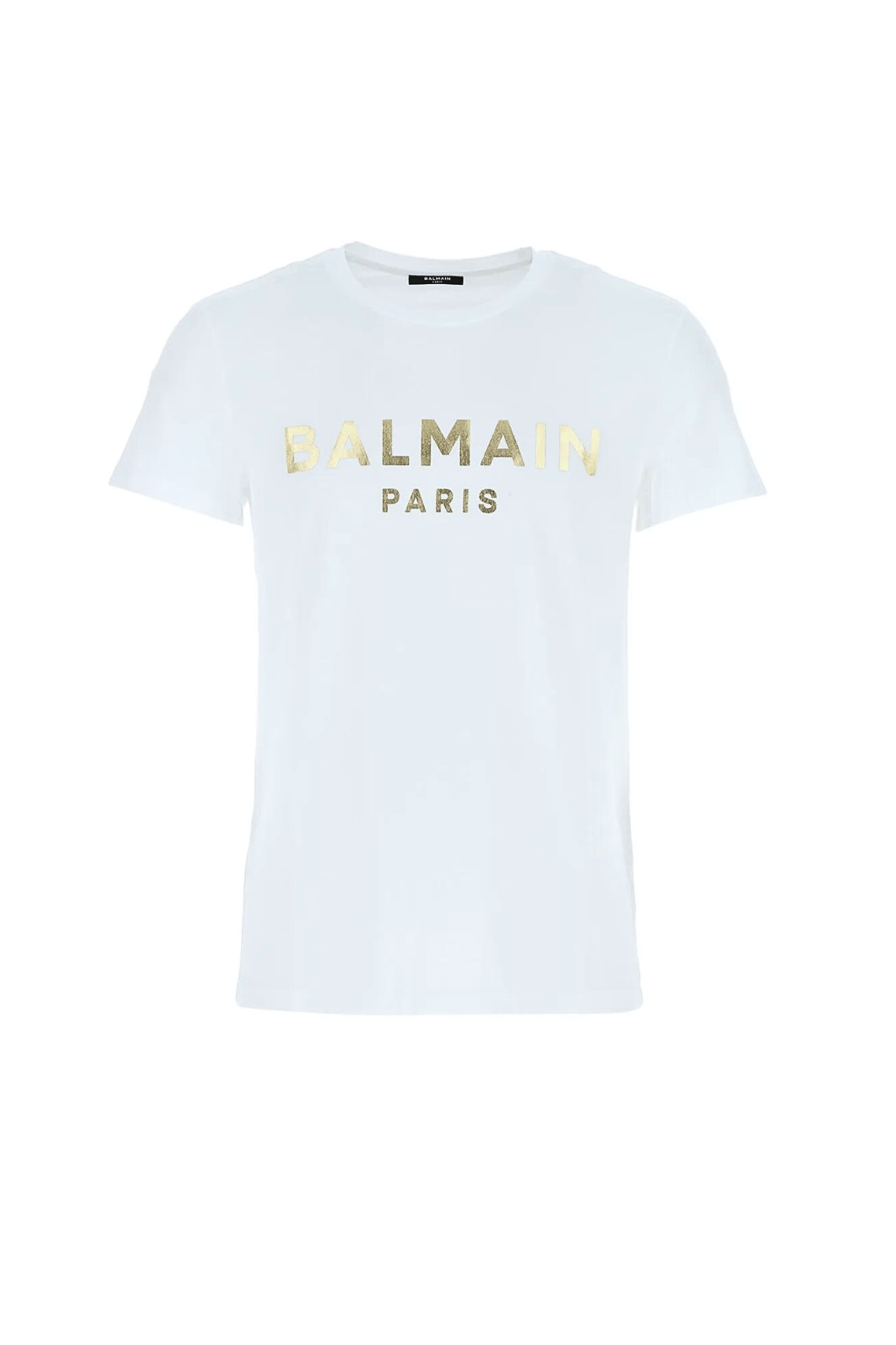 Balmain logo-print short-sleeved T-shirt White/Gold