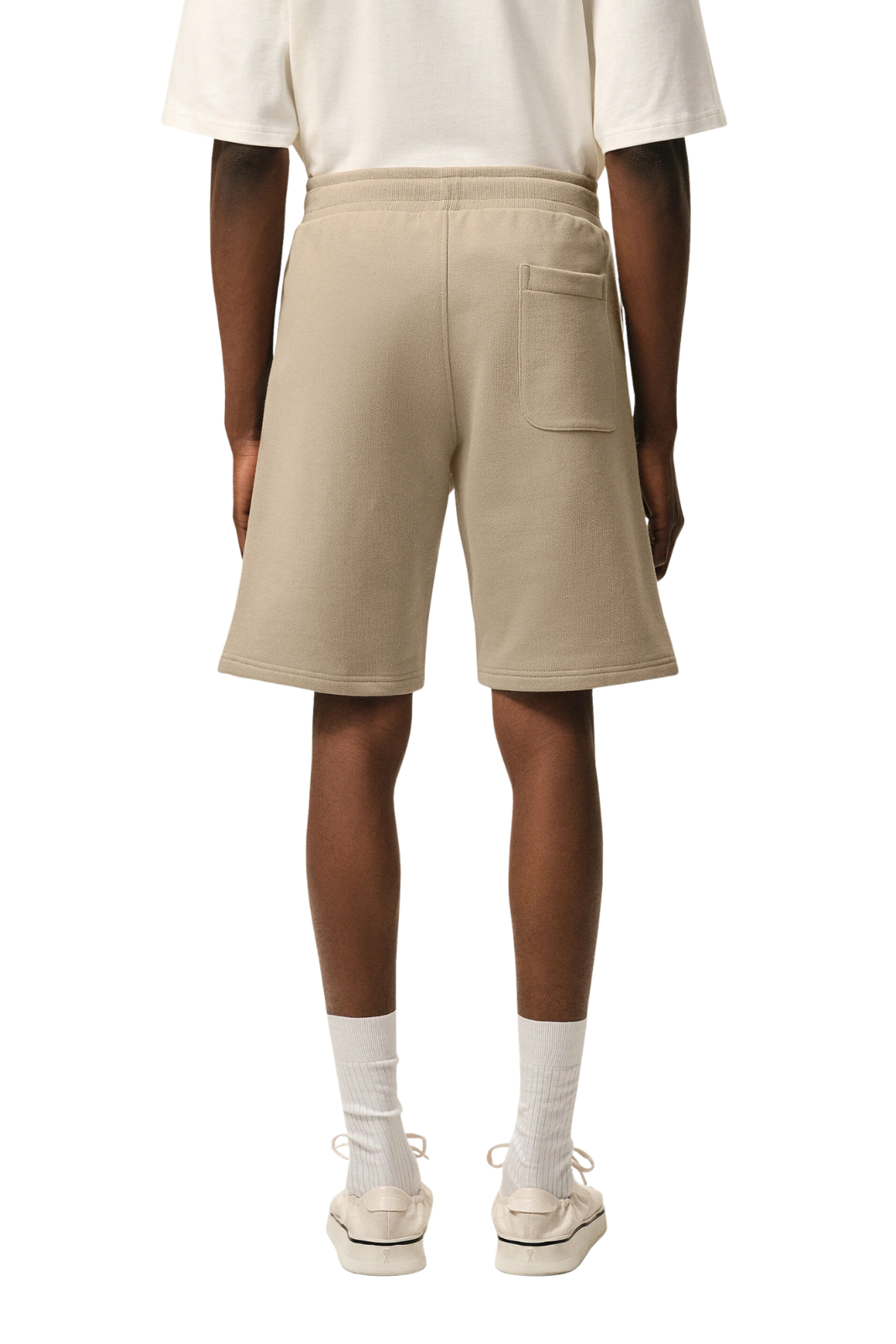 Ami Paris Beige Cotton Ami De Coeur Short