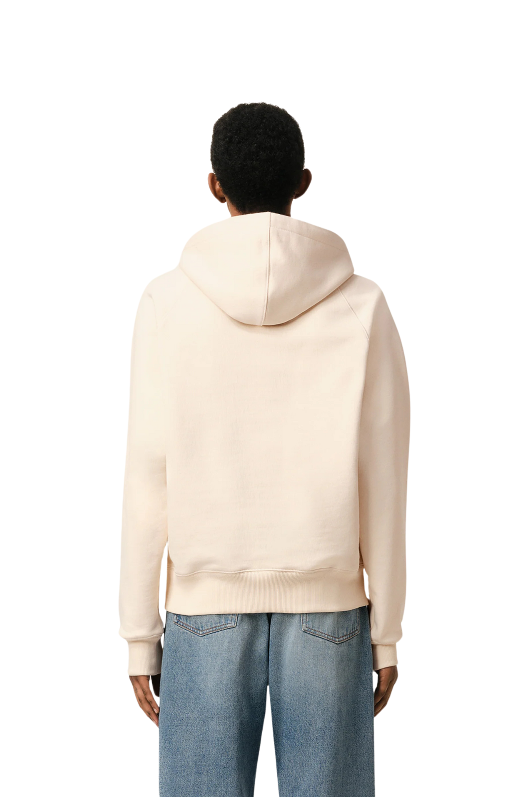 Ami Paris Beige Cotton Hoodie Patch for men